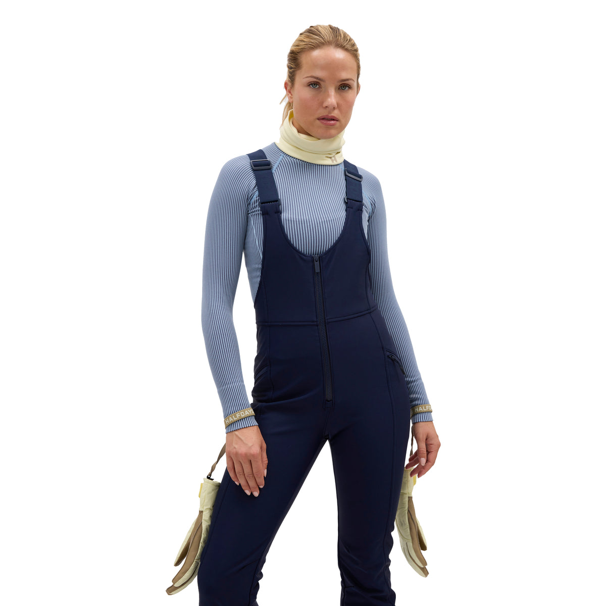 Halfdays Womens Isabel Soft Shell Bib Pant Navy 6