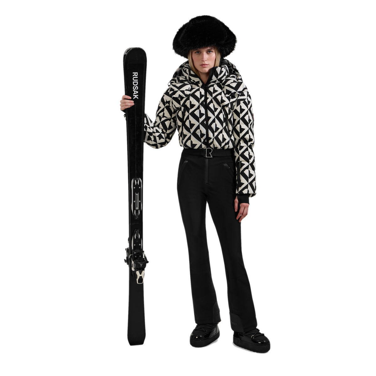 Rudsak Womens Dinara Ski Suit Vanilla Monogram 8